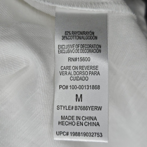 New Democracy Below Elbow Puff Sleeve Western Yoke Snap Front Off White Shirt M - Picture 13 of 15